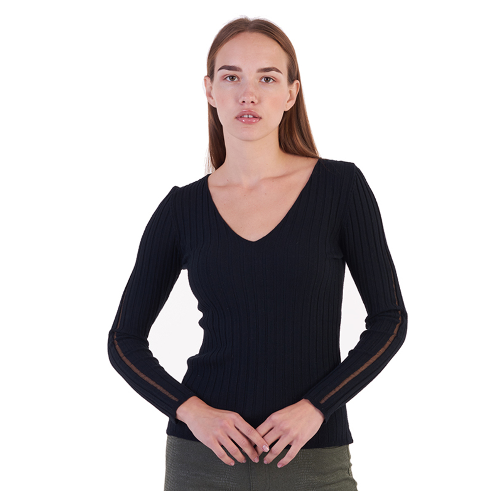 Network V-Neck Women size S Black